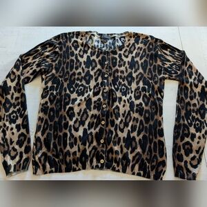  The Limited Leopard Print Lightweight Cardigan Med
